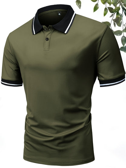 3Pcs Breathable Regular Fit Golf Shirt, Men's Casual V-Neck T-Shirt Short Sleeve For Summer, Men's Clothing