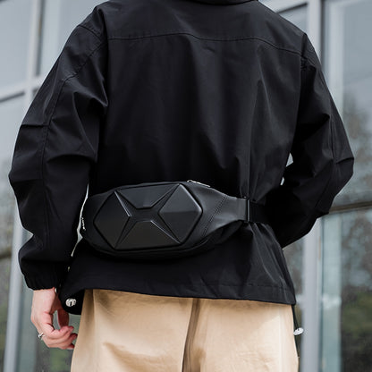 1pc Men's New Fashion Hard Shell Bag, Chest Bag Outside Crossbody Bag, Sports Bag Casual Fanny Backpack