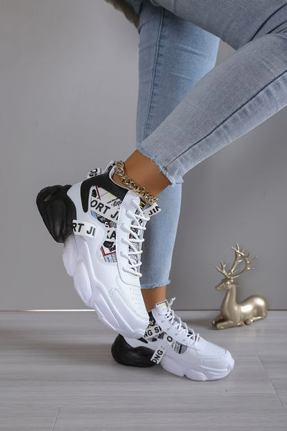 Women's Fashion Thick-Soled Sneakers, Street Style Breathable Casual Shoes for All Seasons