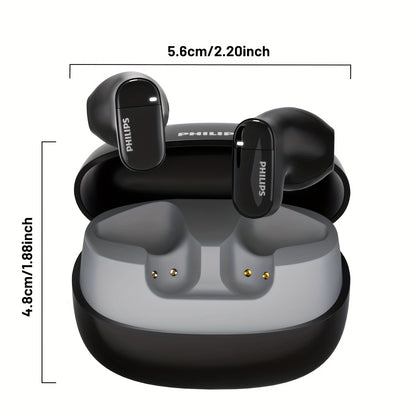 PHILIPS True Wireless Earphones Earbuds - Comfortable for iPhone/ Android, Built-in Microphone Sweat Wireless Headset, Wireless Headphones TAT2169