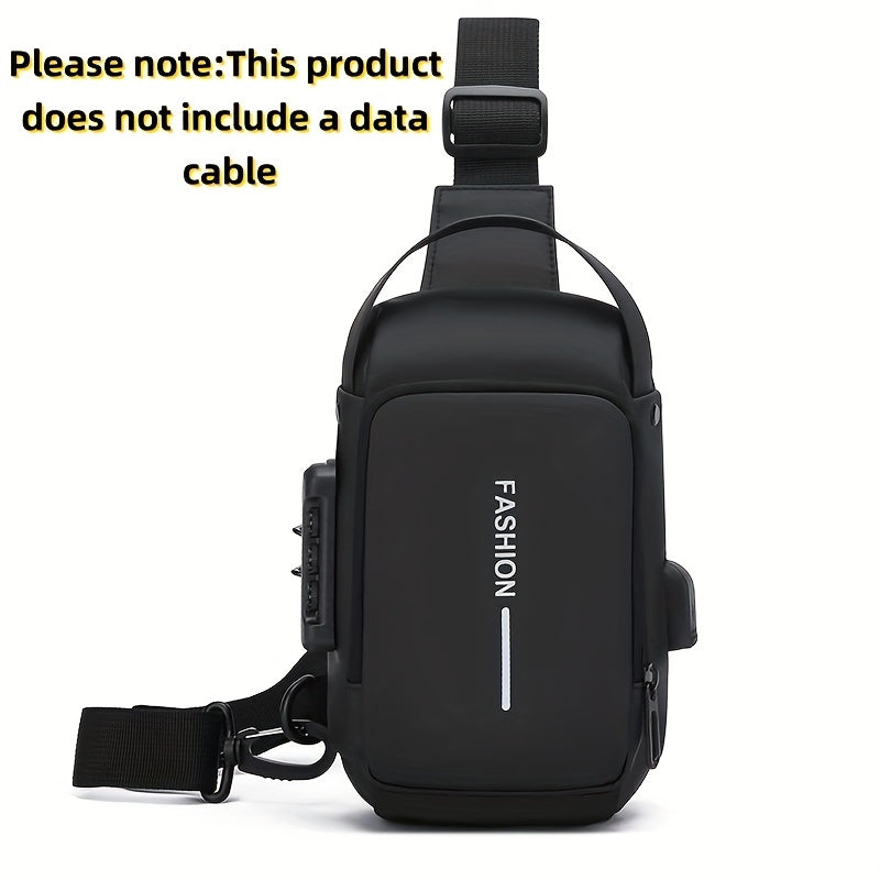 Men'S Crossbody Bag with Password Lock, Anti-Theft Chest Bag, Trendy Casual Sports Shoulder Bag, Large Capacity Crossbody Men'S Bag, Daily Commuting Shoulder Bag