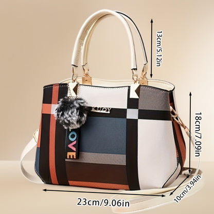 Elegant Women'S Crossbody Bag with Detachable Strap - Chic Geometric Pattern, Black Synthetic, Golden-Tone Hardware, Perfect for Casual or Formal Occasions, Versatile Handbag | Geometric Pattern Bag | Synthetic Bag, Purse Cro