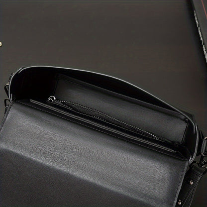 caivektine Men's Stylish Black Crossbody Bag - Adjustable Strap, Quilted Grid Design, Casual Business Shoulder Bag for Everyday Outings, Casual Business Bag | Sleek Modern Bag | Adjustable Strap Bag, Small Crossbody Bag