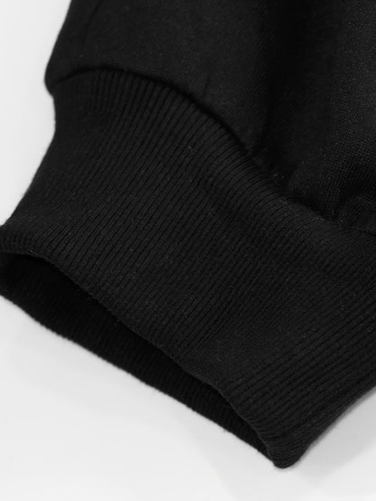 Men'S Autumn and Winter Fleece Sweatshirt Set with Hooded Drawstring Patchwork Sweatpants Casual Sporty Style Long Sleeve Jacket