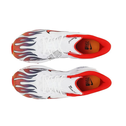 Nike Zoom Fly 6 Running Shoes - Lightweight Cushioned Athletic Sneakers with Zoom Air Technology, Low-Top Training Shoes for Men & Women, All-Season Gym, Marathon, Casual Attire - White/Red Colorway (HQ3498-100), Sneakers, Ma