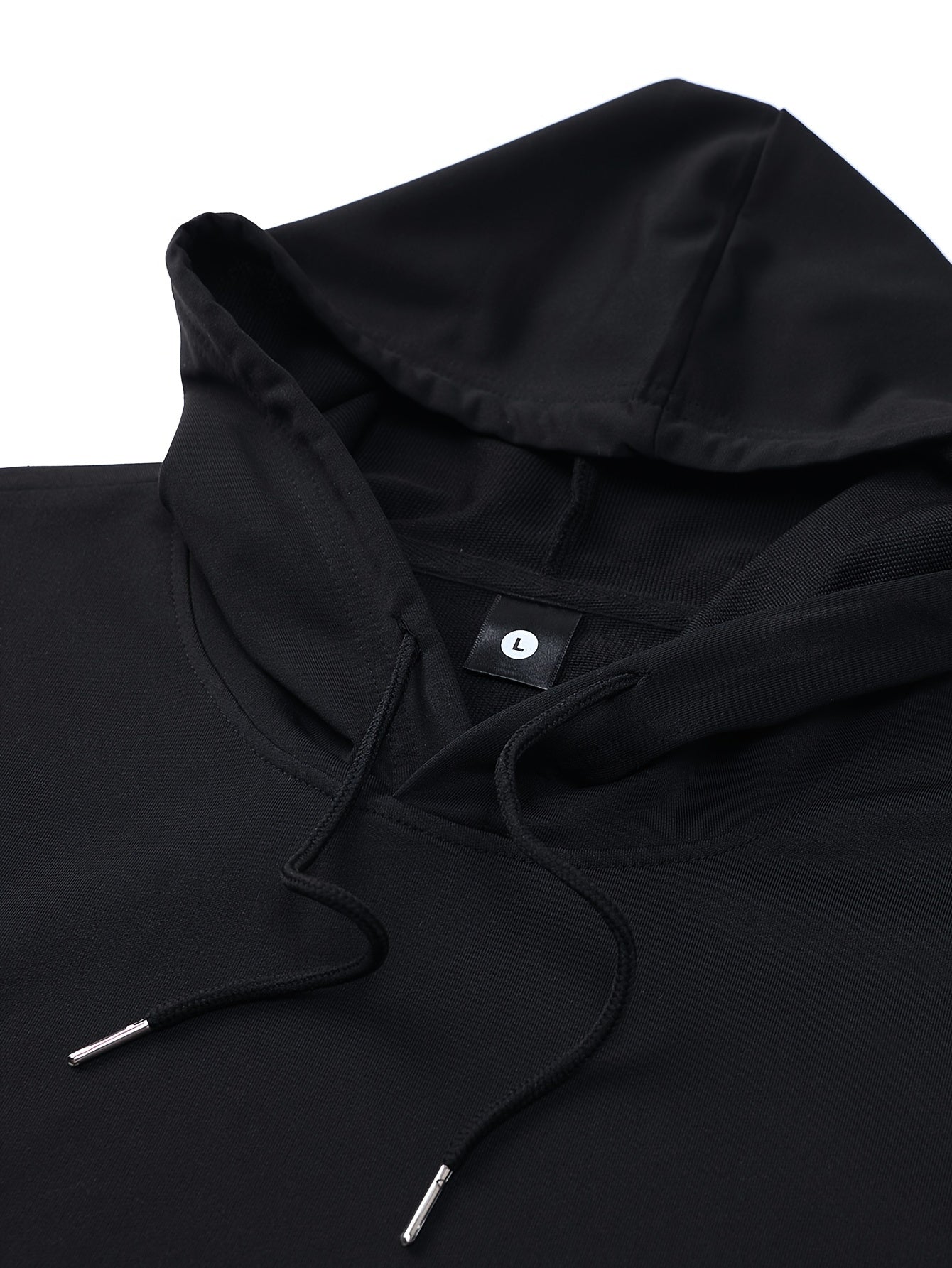 Men's Long Sleeve Hooded Sweatshirt + Threaded Sweatpants Set Spring and Autumn Solid Color Pullover Regular Long Sleeve T-shirt and Pants Belt Drawstring Casual Sports Trousers Two-piece Set