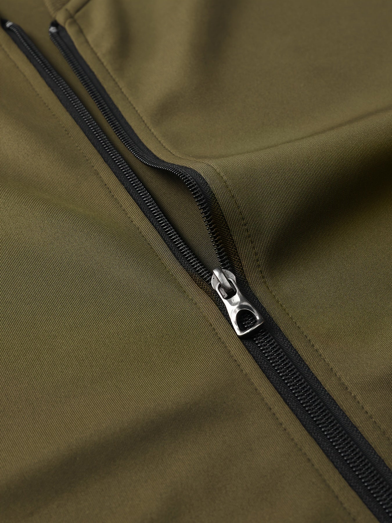Men's Spring/Fall Casual Zip-Up Jacket & Drawstring Sweatpants Set in Olive Green & Black - Durable Polyester, Machine Washable, with Pockets for Everyday Style