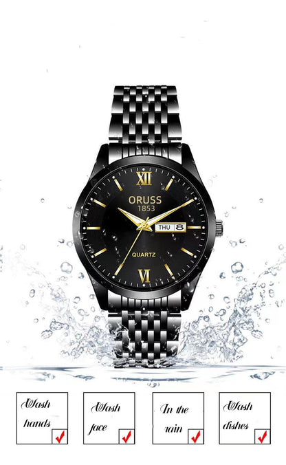 Men's watch calendar high-grade handsome fashion new trend steel watch jazz gentleman all Men's watch