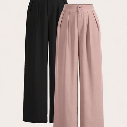 Two-piece Set of High-waisted Wide-leg Pants