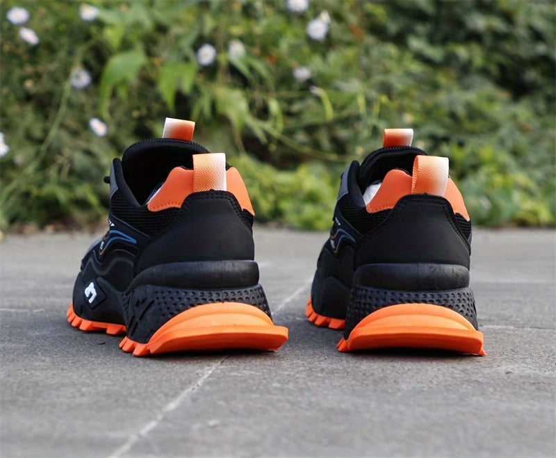 Men's Stylish & Durable Sneakers - Comfortable, Non-Slip Lace-Up Sneakers for Outdoor Activities, Breathable Fabric, All-Season Wear
