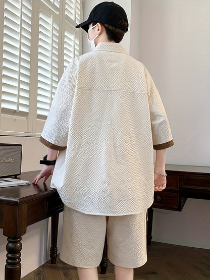 Men'S Casual 2pcs Summer Short Sleeve Short Pants Set, Men'S Sports Clothing, Casual Clothing, Youth Clothing, Men'S Casual Sports Clothing, Fashionable Holiday Clothing, Exercise Clothing, Summer Casual Clothing