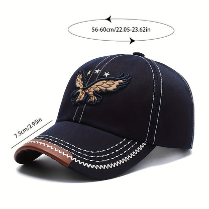 1pc Men'S Stylish Eagle Embroidery Baseball Cap - Adjustable Size, Casual Streetwear, Sun-Protective, Perfect for Outdoor Sports, Golf, and Gifts, Casual Headwear | Stylish Headgear | Adjustable