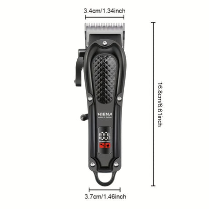 HIENA Men's Grooming Kit: Rechargeable Hair Clipper, Beard Trimmer & Nose Hair Set with LCD Display - USB Charging, 1500mAh Battery, Includes Combs - Ideal Father's Day Gift