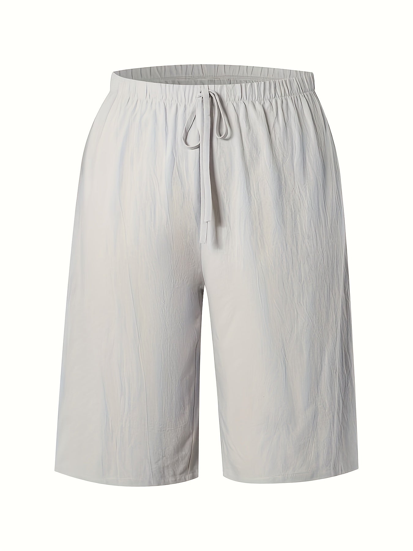 Women's Casual Solid Color Shorts with Faux Drawstring, Polyester, Machine Washable - All Seasons, Beach Pants, Leisure Style, ALL/Global/All