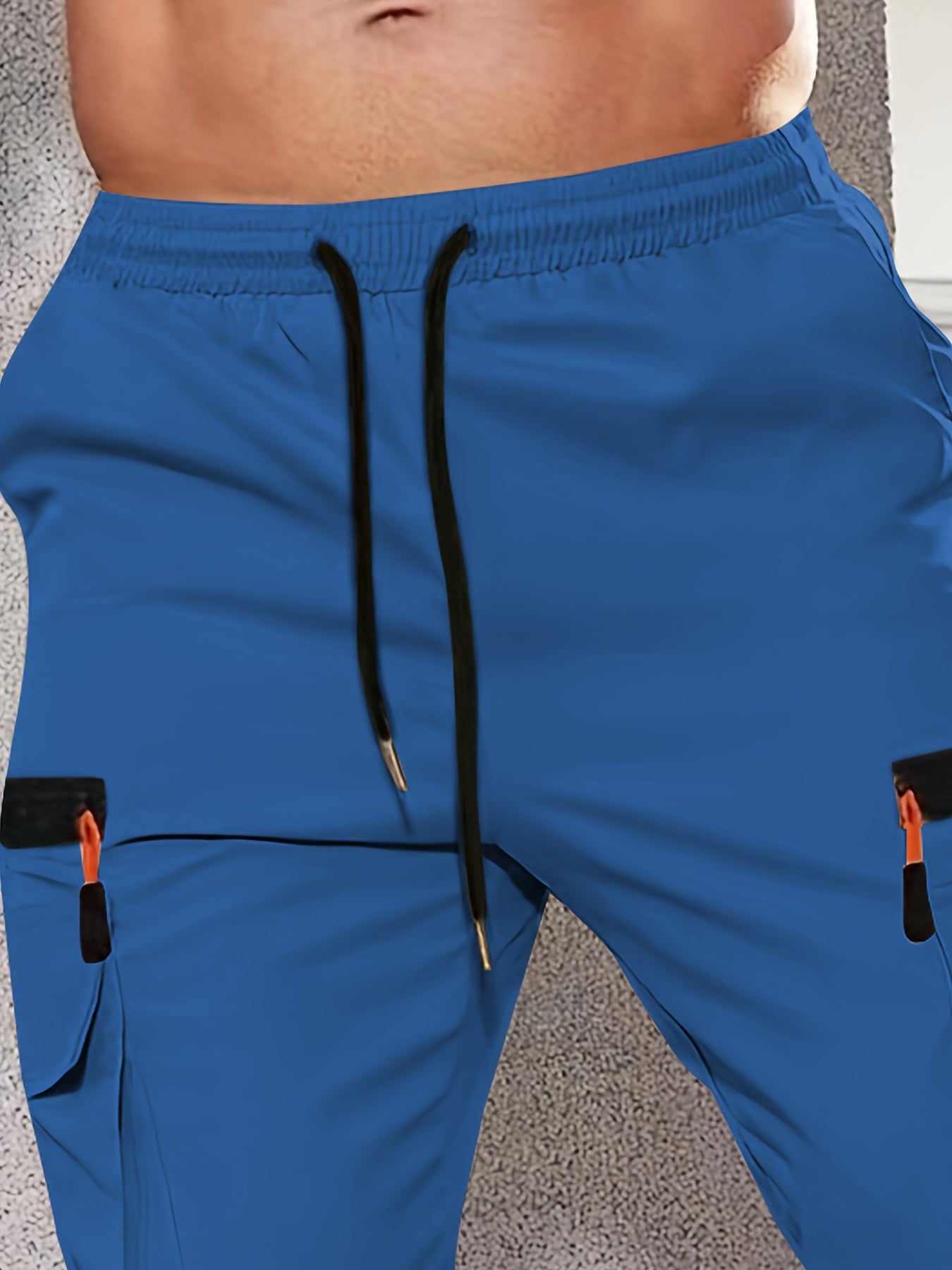 1pc Men'S Fashion Casual Cargo Pants, Solid Color Polyester Non-Stretch Fabric, All-Season Regular Fit with Multiple Pockets, Woven Straight-Leg Trousers for Sports and Leisure