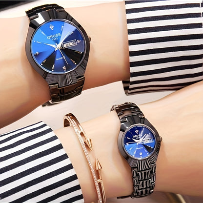 2pcs lovers watch personality chic unique trend fashion all durable handsome business sports Men's watch atmospheric delicate small gentle Women's watch