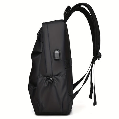 Men's Sporty Large Capacity Backpack - Durable High Quality Laptop Bag for Commuting, Travel & School, Black with Ergonomic Padded Shoulder Straps & Multiple Compartments, Travel Backpack