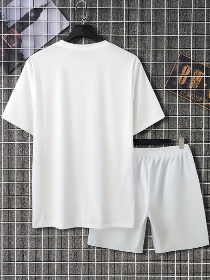 Men's suit short sleeve T-shirt and shorts