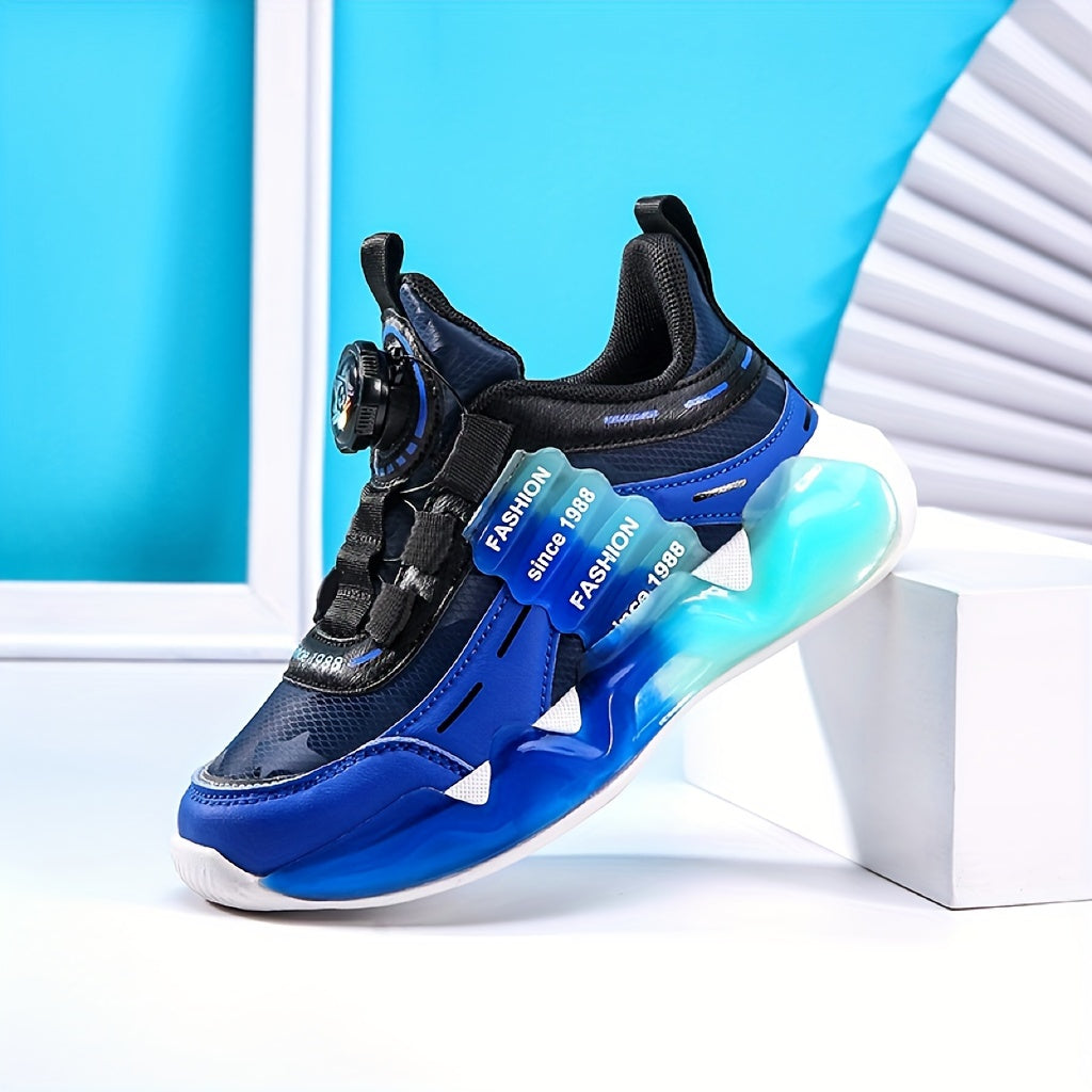 Boys' Ultra-Light Running Shoes with Rotating Buckle - Breathable, Non-Slip Sole for Outdoor Activities, Fall/Winter Collection