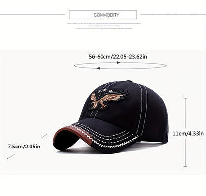 1pc Unisex Sunshade Breathable Baseball Cap With Eagle Embroidery For Outdoor Sport, Ideal choice for Gifts