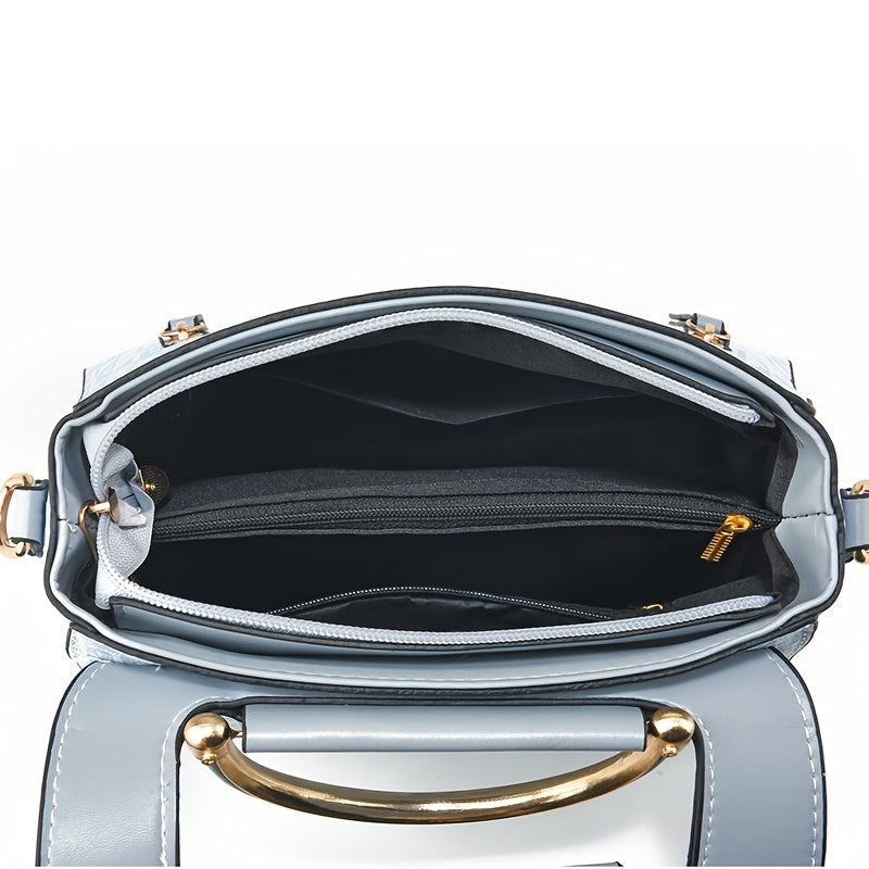 Elegant Pink Women's Handbag - Luxury Crossbody & Shoulder Bag with Golden-Tone Hardware, Magnetic Closure, and Stylish Bow Accent, Travel Crossbody Bag | Structured Design | Textured Surface