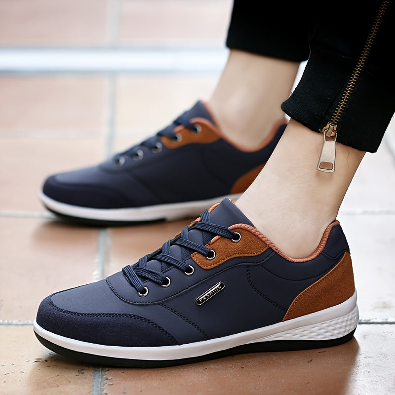 FAYWELLME Unisex Casual սպորտային կոշիկներ, շնչող ցածր վերևից ժանյակավոր սպորտային կոշիկներ, MD ներբանով միաձույլ գույնի բոլոր սեզոնային վազքի կոշիկներ, թեթև գործվածքից վերնամասը սև և արևագույն, հարմարավետ բարձիկ առօրյա հագուստի համար, ամենօրյա կոշիկներ