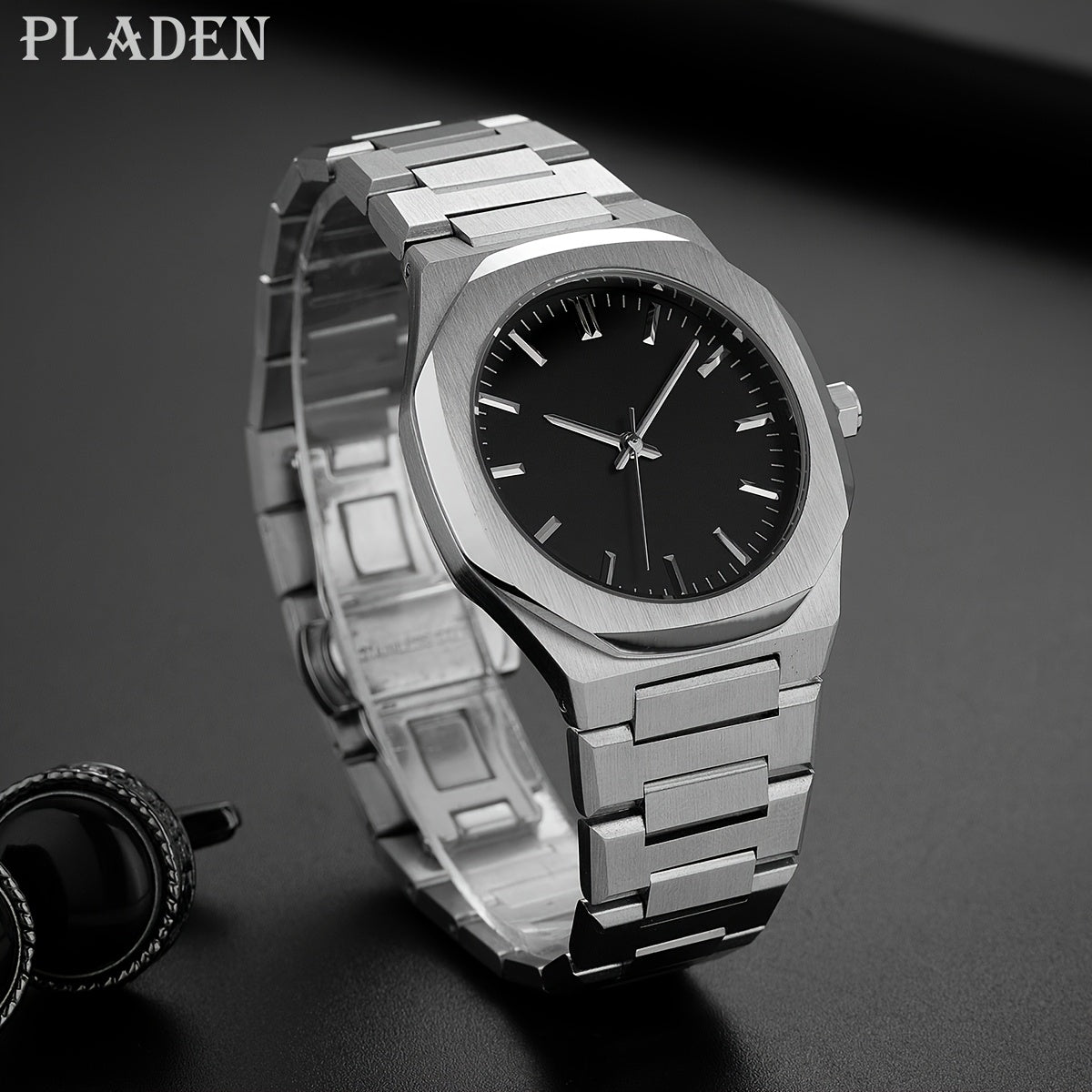 PLADEN Fashion Brand High-end Solid Stainless Steel Ultra-thin Simple Business Men'S Women'S Watch