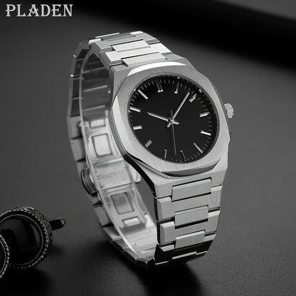 PLADEN Fashion Brand High-end Solid Stainless Steel Ultra-thin Simple Business Men'S Women'S Watch