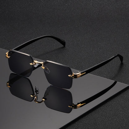 A New Style of Frameless Square Glasses for Men, Featuring a Trendy And Unique Design Suitable for Street Photography.
