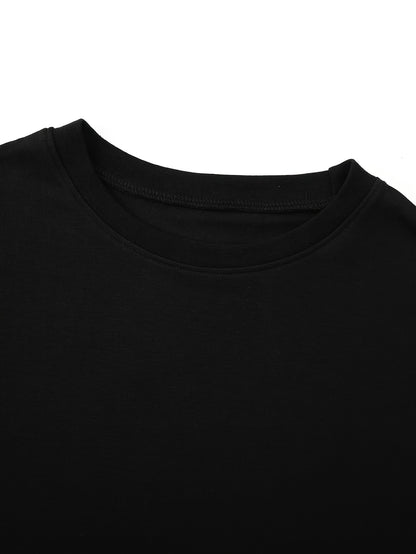 Տղամարդկանց վերնաշապիկ՝ Moon Print, Crew Neck, Ամառային հագուստ, Մեծահասակների Տրիկոտաժե Գործվածք, Սովորական Հարմարեցում