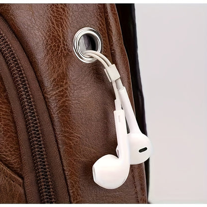 2025 New Men'S Fashion Chest Bag - Soft Faux Leather Anti-Theft Crossbody Bag with Multiple Compartments, Adjustable Strap & Zipper Closure for Gym, Travel, Casual Outings (Brown), Secure Travel Pouch, Textured Finish
