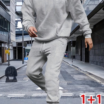 Men'S Autumn And Winter Two-Piece Suit, 1 Hooded Sweatshirt And 1 Pair of Casual Sweatpants, Loose Version, Comfortable to Wear, Very Suitable for Autumn And Winter Sports And Leisure Running Wear