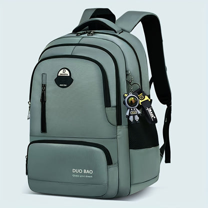 1pc DUO BAO High-Quality Knapsack - Stylish Gray & Black Backpack with 6 Large Compartments, Durable Oxford Fabric, Ideal for School, Travel, and Fitness, Casual Style, Travel Backpack | Stylish Backpack | Durable Backpack