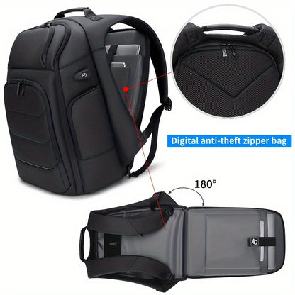 FENRUIEN Men'S Large Capacity Expandable Backpack with USB Charging, 39.62cm Laptop Bag, Durable Oxford Fabric, Multiple Compartments for Travel and Business Use, Travel Backpack | Minimalist Backpack | Durable Zippers, Lapto