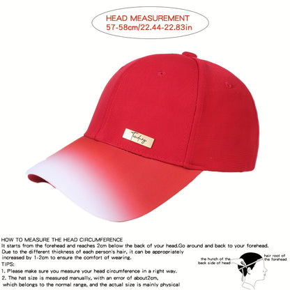2025 Spring Autumn Summer Winter New Gradient Color Men'S and Women'S Hard Top Baseball Cap High Quality Simple Fashion Advanced Travel Running Cycling Versatile Duckbill Hat Beautiful Hats Two Colors