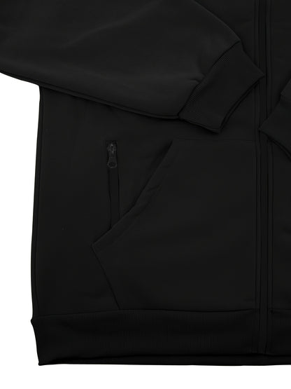 2pcs Men's Solid Color Hooded Long Sleeve Sweatshirt + Pants Set, Casual Co-ord Sports Fitness Set