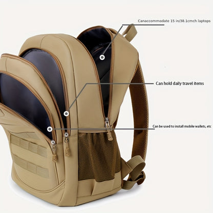 Leisure Backpack, Large Capacity Backpack, Suitable for Men and Women, Height 48cm, Length 33cm, Thickness 20cm, Can Hold 17-inch Laptop, Equipped with Adjustable Shoulder Straps, Ideal Choice for Daily Outdoor Commuting, Tra