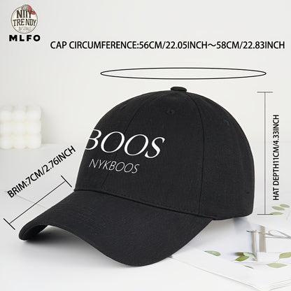 MLFO Casual "BOOS NYKBOOS" Baseball Cap, Lightweight Polyester, Adjustable Fit, Curved Brim, Hand Washable, 5 Colors, with Thanksgiving and Father'S Day Prints