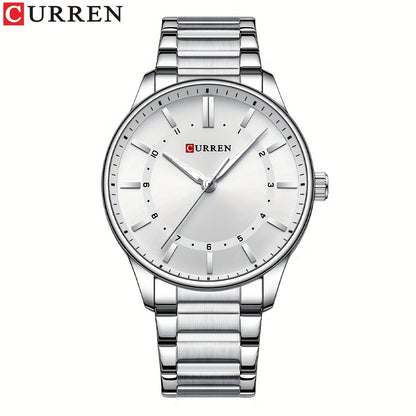 CURREN Men's Watch Gift Stainless Steel Band Simple Business Casual Watch