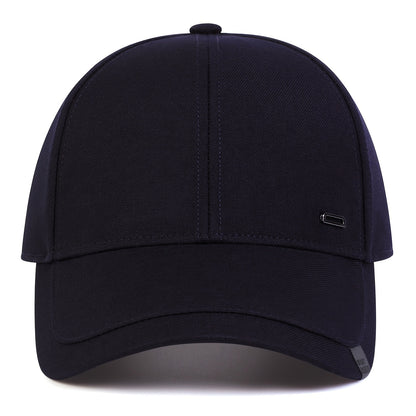 1pc Men's Casual Geometric-Pattern Baseball Cap with Square Silvery Buckle, 100% Polyester Lightweight Adjustable Sun Protection Hat for Spring/Autumn Travel and Beach Parties