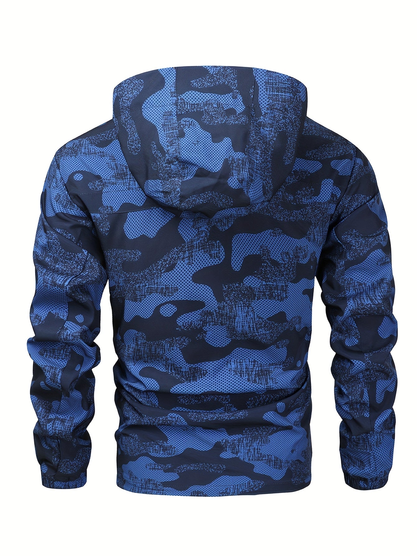 Men'S Lightweight Climbing Hooded Jacket - Quick-Dry Windproof Outdoor Sports Coat with Camouflage Pattern, Spring/Fall Casual & Training Wear, Regular Fit for Hiking, Running, Gym, Hiking Apparel, Durable Fabric