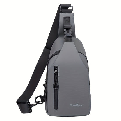 1pc CHATEK KAIAO Large Capacity PU Leather Sling Bag - Stylish Multi-Compartment Chest Bag for Travel, Business & School, Black, 36.2cm x 17cm x 8cm, Travel Shoulder Bag | Modern Sling Bag | Durable Zipper Closure