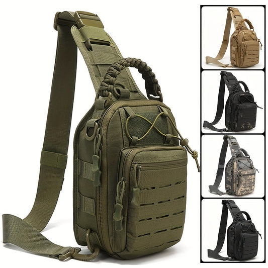 Versatile EDC Crossbody Bag - Lightweight, Multi-Pocket Travel Chest Pack with Zip Closure for Outdoor Adventures