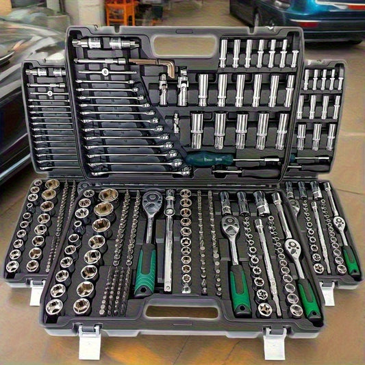 Multifunctional Integrated-Piece and 216pcs Car Repair Set, Suitable, Bicycles, Motorcycles Manual Wrench Socket Set, All-in-One Integrated Solution WY46&216-H4-0510-14