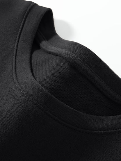 1pc Men's Spring Summer Casual Short Sleeve T-Shirt - Solid Black, Regular Fit Round Neck, Breathable Fabric for Gym, Outdoor & Casual Attire, Gym Shirts, Durable Casualwear, Smooth Texture
