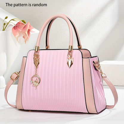 Women's Elegant Convertible Handbag - Large Capacity Purse with Detachable Strap, Golden-Tone Hardware, Zipper Closure - Everyday & Formal Bag for Women - Gift for Her (INCK KMCRK), Ladies Handbags, Travel Tote, Chic Accessor
