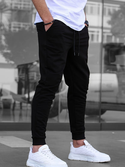 Men's Solid Color Jogger Sports Pants With Drawstrings, Casual Lightweight And Breathable Running Fitness Slim Pants Outdoor Trousers