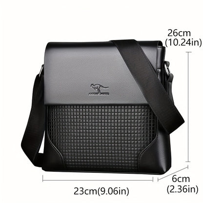 Men'S Stylish Casual Shoulder Crossbody Bag, Small Faux Leather Satchel.