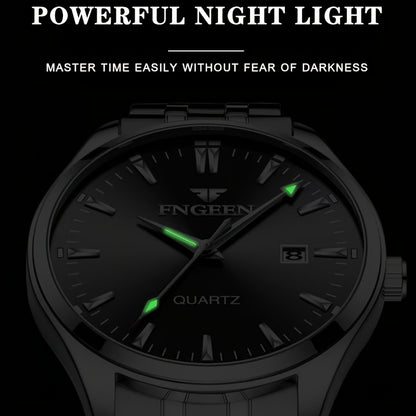 Men's Business Trendy Watch Casual Steel Strap Calendar Quartz Ultra-Thin Wristwatch