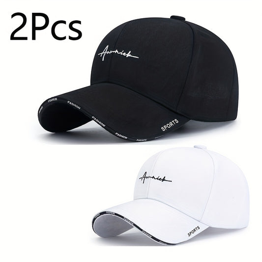 Set of 2 Custom Embroidered Baseball Caps, Breathable Sports Baseball Caps for Men And Women